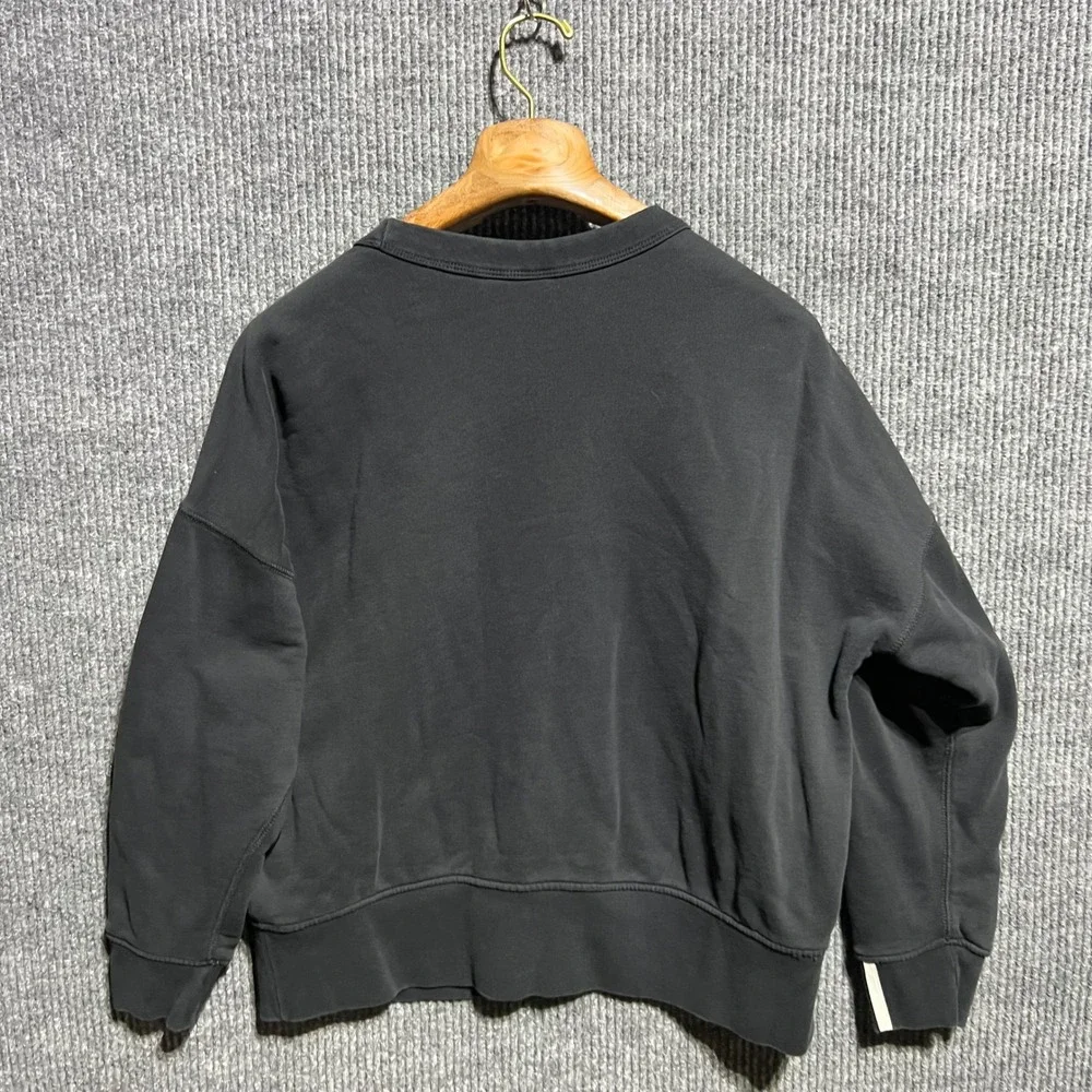 Adidas Sweatshirt Mens Medium Black Center Logo Trefoil Three Stripe Pullover